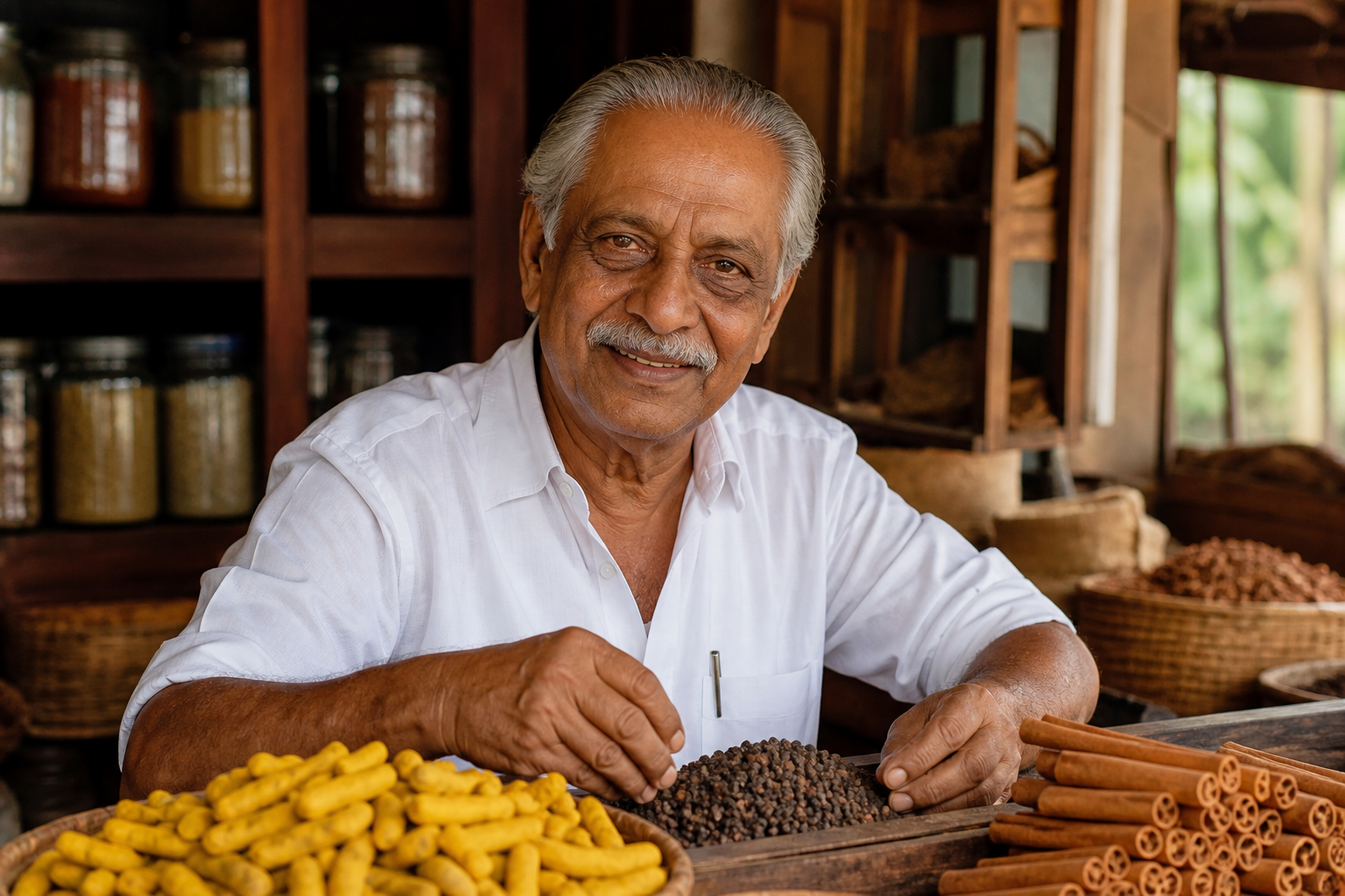 Keerikkattil family at the Kochi spice market