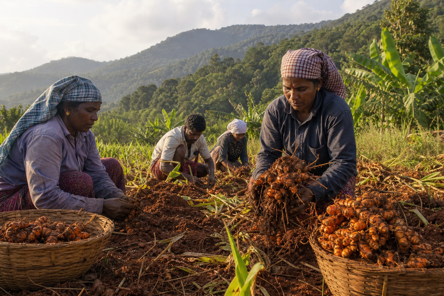 Turmeric harvest in Wayanad
